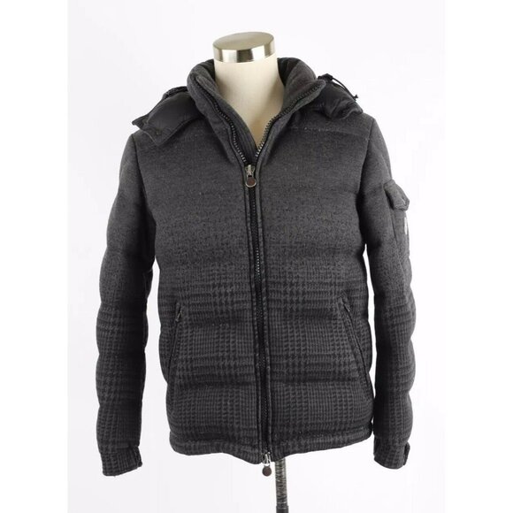 Moncler Montgenevre Wool Down Puffer Jacket SZ 3 Gray Stunning
